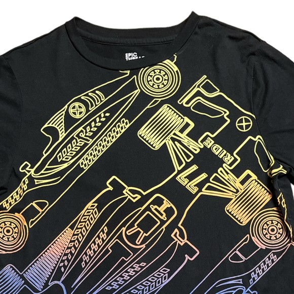 Epic Threads Boys Graphic T-Shirt Size XL Short Sleeve Race car Theme Black - Picture 7 of 8